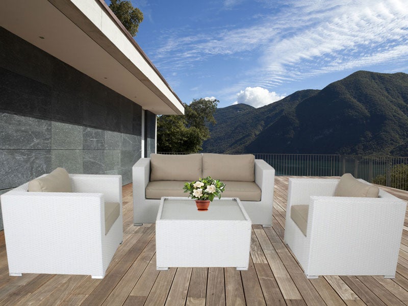 White Osiana 5 Piece Outdoor Furniture