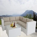 White Ellana Outdoor Corner Lounge Suite