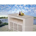 White Bristra Wicker Outdoor Furniture With Stools