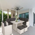 White Orlando 2-In-1 Outdoor Lounge Dining Setting