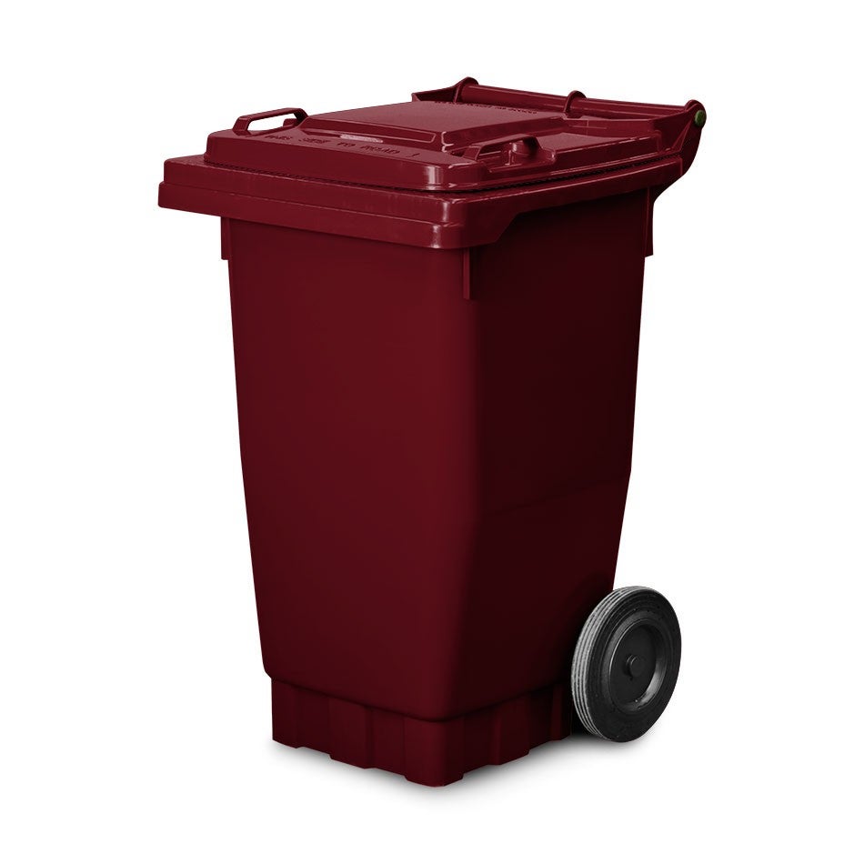 80 Litre Wheelie Bin - New - Burgundy