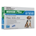 Neoveon Plus Flea And Tick For Medium Dogs 10 To 20kg Blue 4 Pack