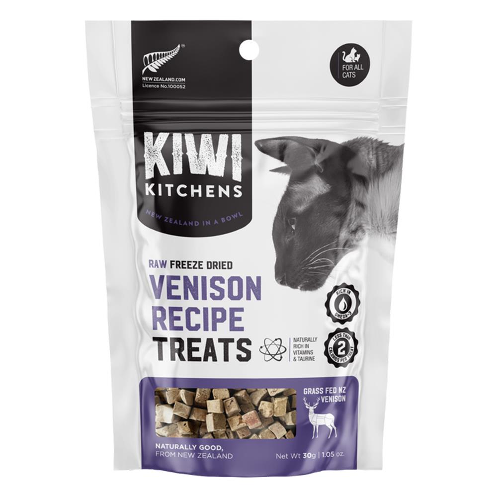 Kiwi Kitchens Raw Freeze Dried Venison Recipe Cat Treats 30 Gm