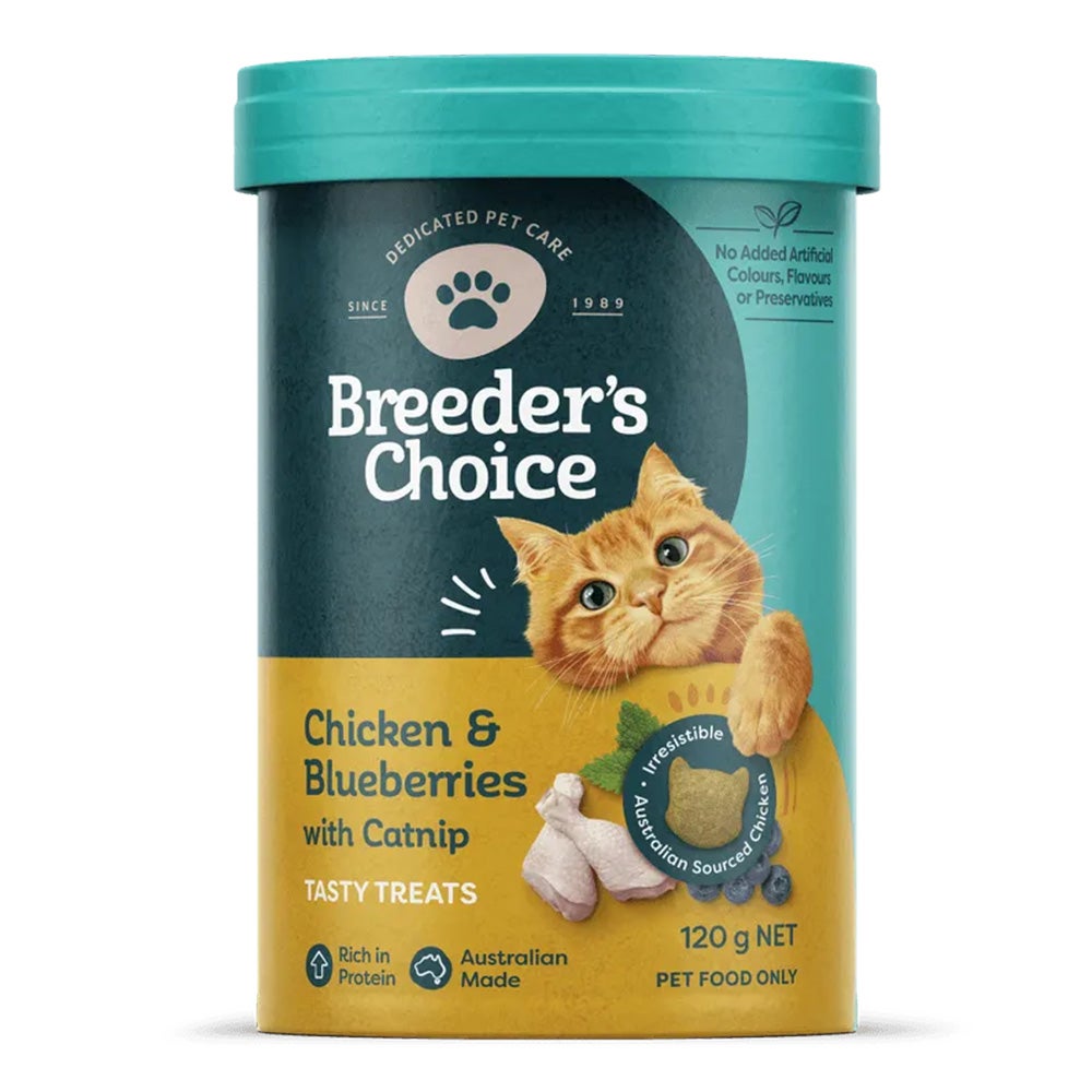 Breeder's Choice Chicken & Blueberries With Catnip Cat Treats 120 Gm