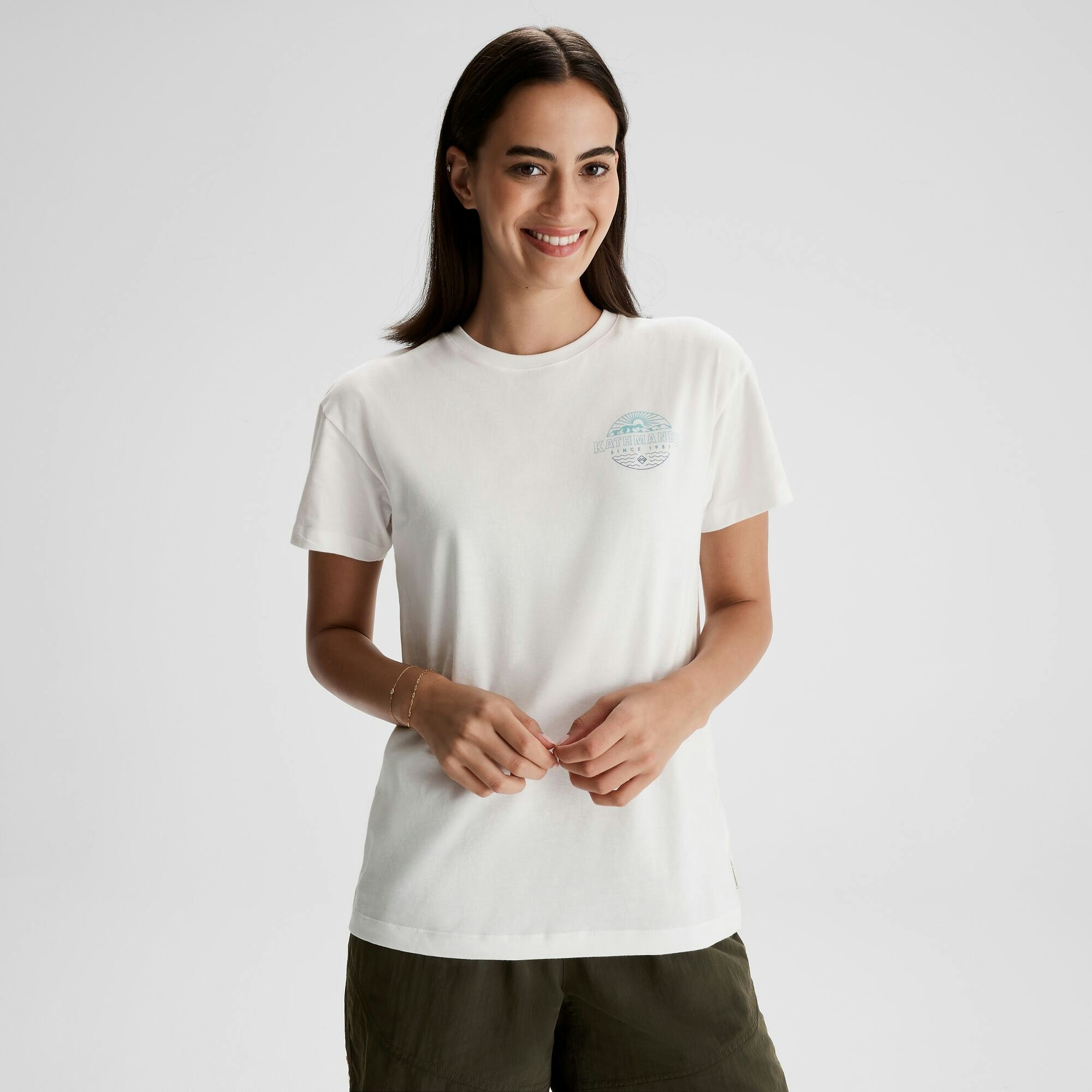 Women's Kathmandu Logo Faded Organic Cotton T-shirt