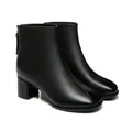 TARRAMARRA® Women Leather Zipper Black Ankle Boots Romina