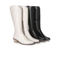 TARRAMARRA® Women Leather Zipper Block Heel Knee-high Boots Catalina