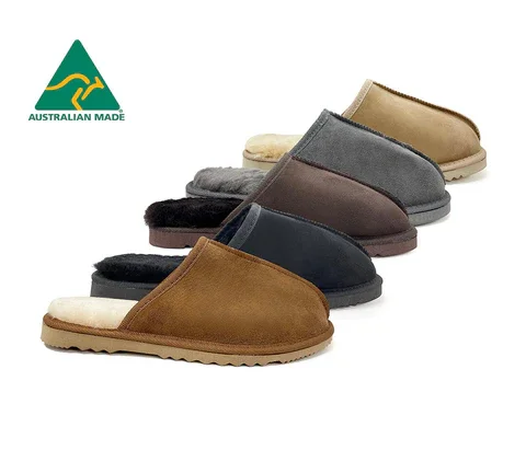 AUSTRALIAN SHEPHERD® UGG Slippers Australian Made Sheepskin Wool 2 Pieces Scuffs