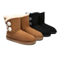 EVERAU® UGG Women Sheepskin Wool Twin Button Boots Mini Espina