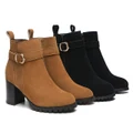 TARRAMARRA® Women Leather Zipper Block Heel Ankle Boots Vica