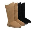 EVERAU® UGG Boots Women Premium Australian Sheepskin Wool Knee High Zipper Swanston 5 Panel