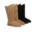 EVERAU® UGG Women Premium Australian Sheepskin Wool Knee High Zipper Boots Swanston 5 Panel