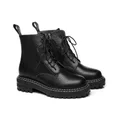 TARRAMARRA® Women Leather Zipper Black Chunky Boots Leona