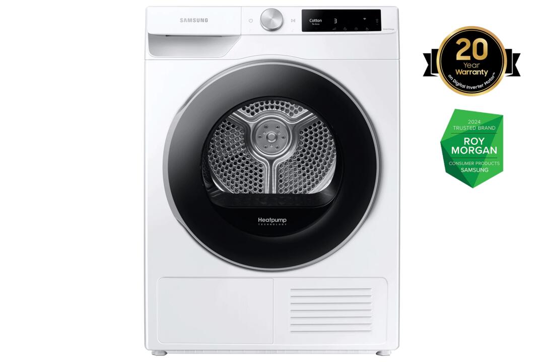 Samsung 9kg Smart Heat Pump Dryer - Dv91T6440Le (9 kg, White)