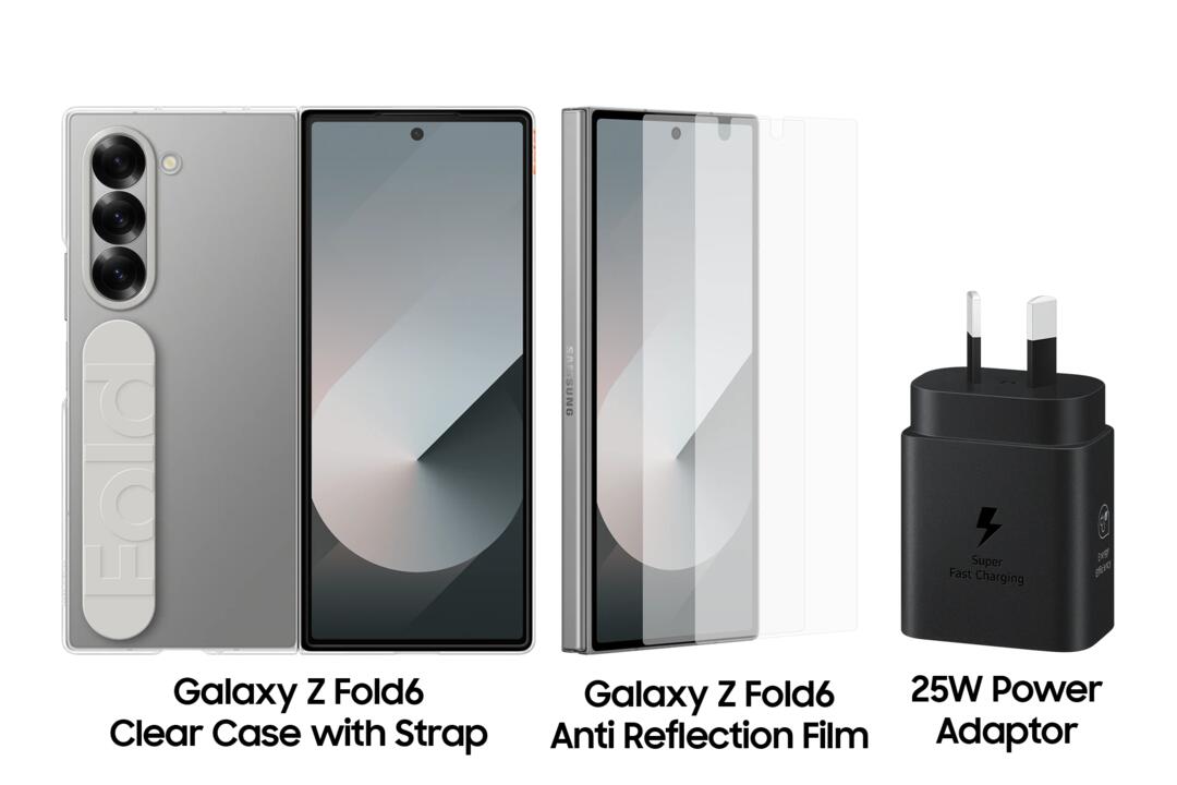 Samsung Galaxy Z Fold6 Accessory Bundle (Transparent & Black)