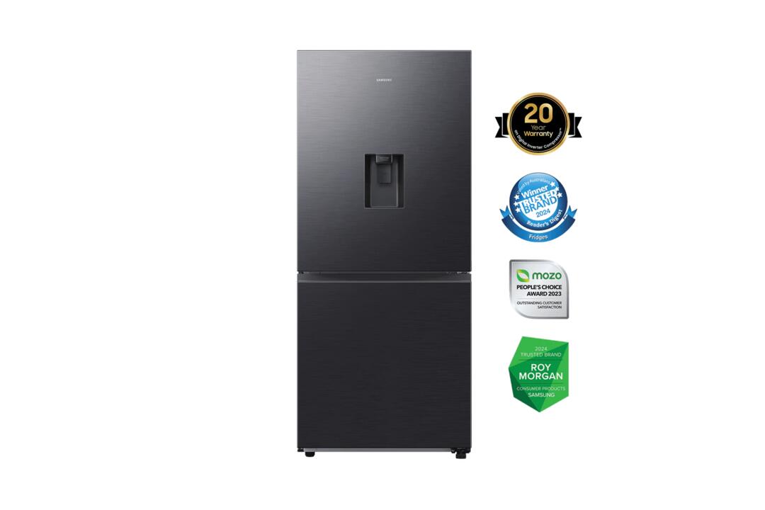 Samsung Bottom Mounted Freezer Non-Plumbed Dispenser 455L (455 L, Black Doi)