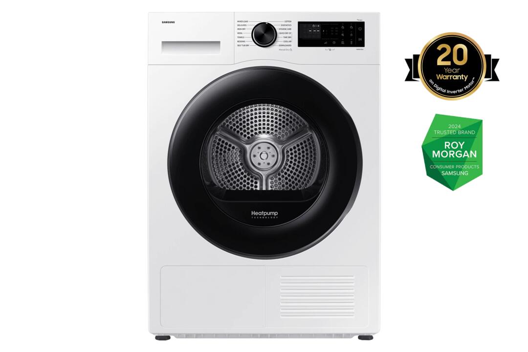 Samsung 9kg Smart Heat Pump Dryer - Dv90Dgc4A0Ae (9 kg, White)