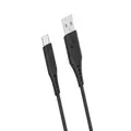 Promate PowerLink-AC120 Ultra-Fast USB-A to USB-C Soft Silicone cable - Black