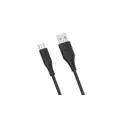 Promate PowerLink-AC120 Ultra-Fast USB-A to USB-C Soft Silicone cable - Black
