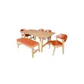 Paxico Dining Set with 1 Dining Table, 4 Dining chairs and 1 Bench - Link Oak