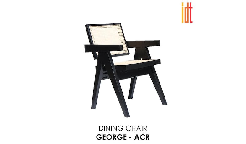 George Arm Chair - Black + Natural