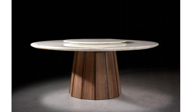 Cossie 5ft Round Marble Dining Table - Natural