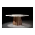 Cossie 5ft Round Marble Dining Table - Natural