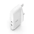 Belkin 40W Dual USB-C PD Wall Charger - White (WCB006MYWH)