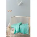 Linen House Hiccups Cot Coverlet Set - Foxy Teal