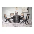 GEN 4.5ft Round Dining Table with Lazy Susan - Grey Black