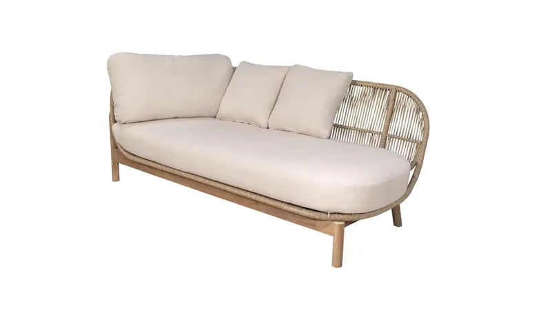 Talara Chaise with Cushions - Light Teak/Beige