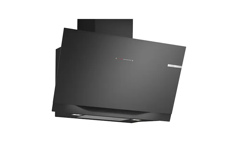 Bosch Series 8 90 cm Wall-Mounted Cooker Hood - Black Glass (DWK91LT60)