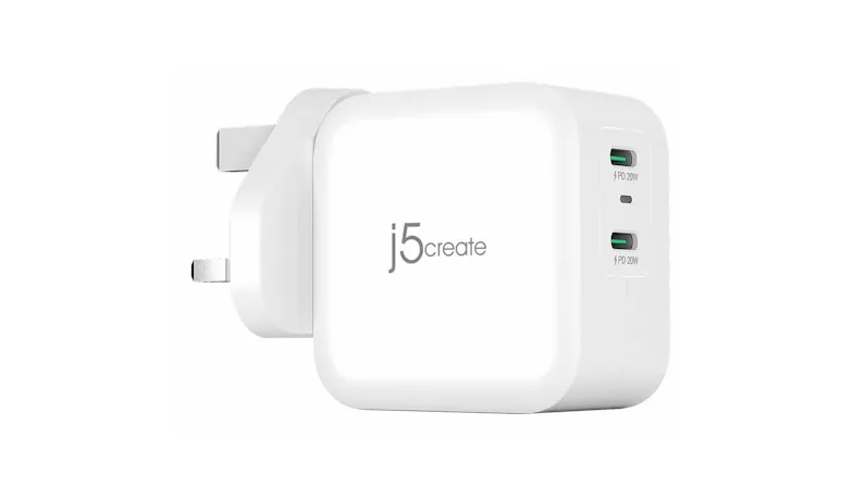 J5 Create 40W PD USB-C 2-Port Mini Charger - White (JUP2440F)