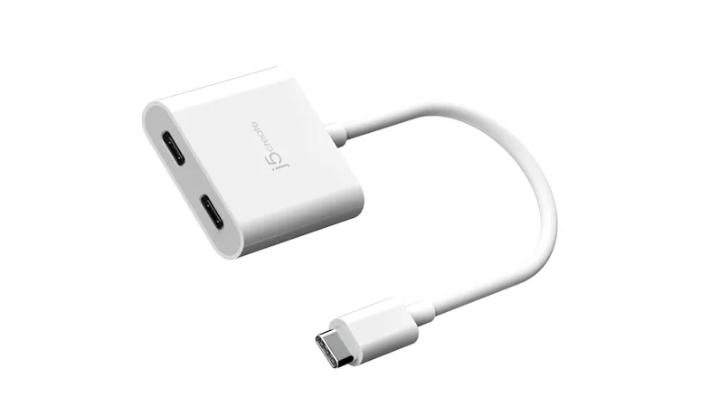 J5 Create USB-C to Dual USB-C with Video or Power Delivery - White (JCA164)