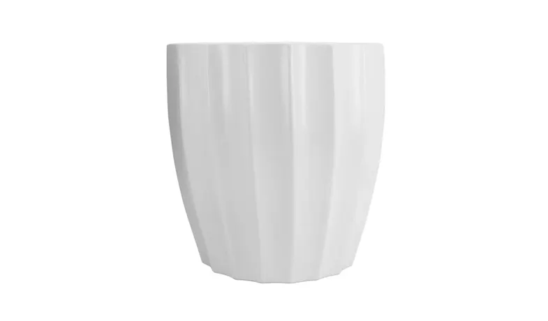 Etched Planter Pot - White (GO105W)