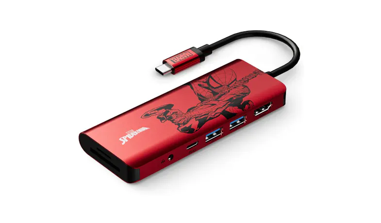 Belkin Connect Marvel Spider-Man USB-C 7-in-1 Multiport Hub Adapter - Red (AVC009qcRD-DY)