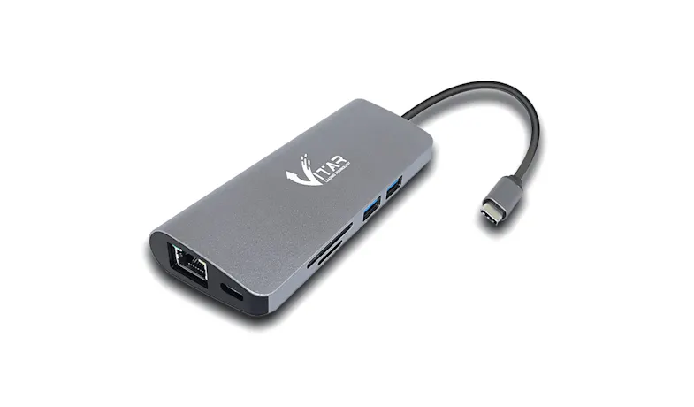 VITAR 9-in-1 USB-C Hub (Type-C to HDMI/VGA/PD) - Gray (USBCM9)