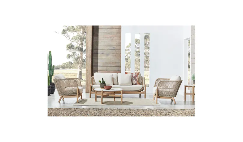 Talara 4pcs Lounge Sofa with Cushion - Light Teak/Beige