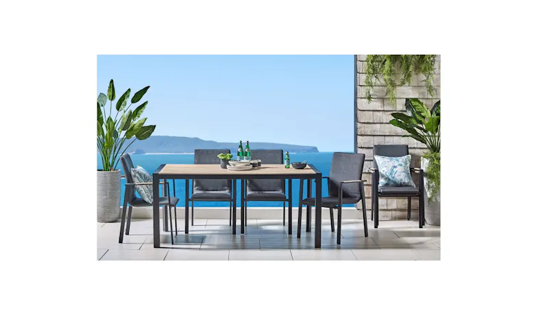 Isola Dining Table + Chair(1+6) - Black