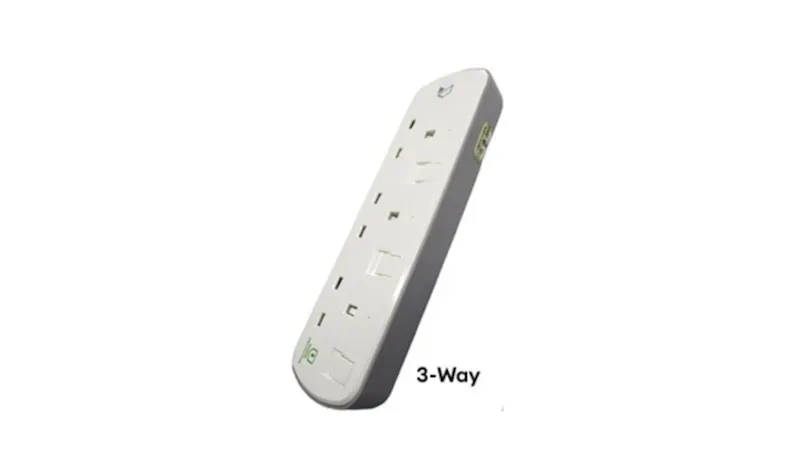 Zeatar 3-Way Portable Socket Surge Protector 3M - Grey (Z 313-3M)