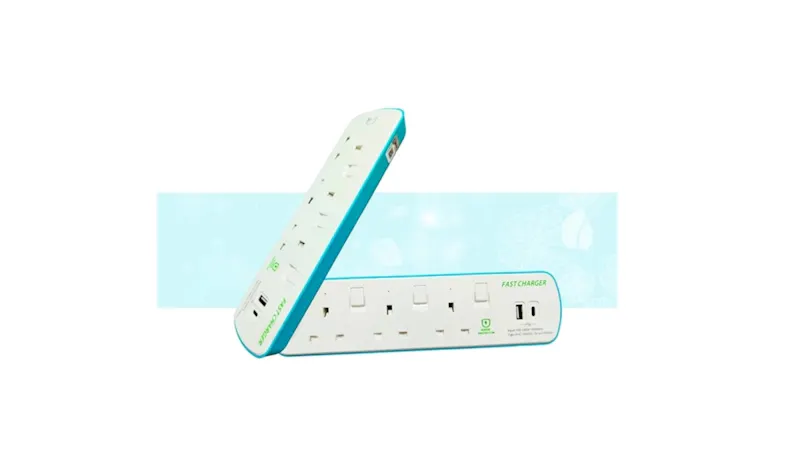 Zeatar 3-Way Portable Socket Power Strip Type C and USB 2M Surge Protector - Noble Green (Z 338-CU)