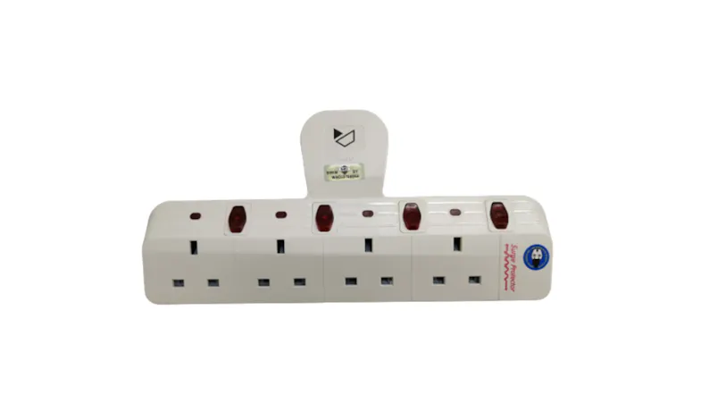 Zeatar T-Adaptor 4 Way Surge Protector - White (ZS 8634N)