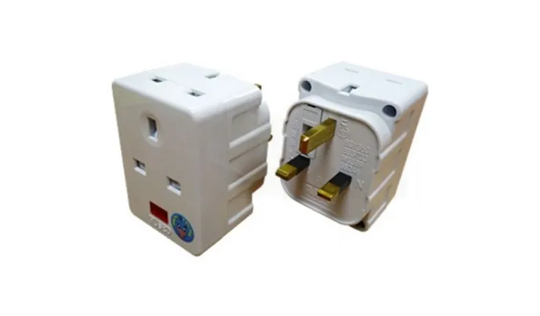 Zeatar 3-Pin 3 Way Neon Surge Adaptor - White (ZS 703N)