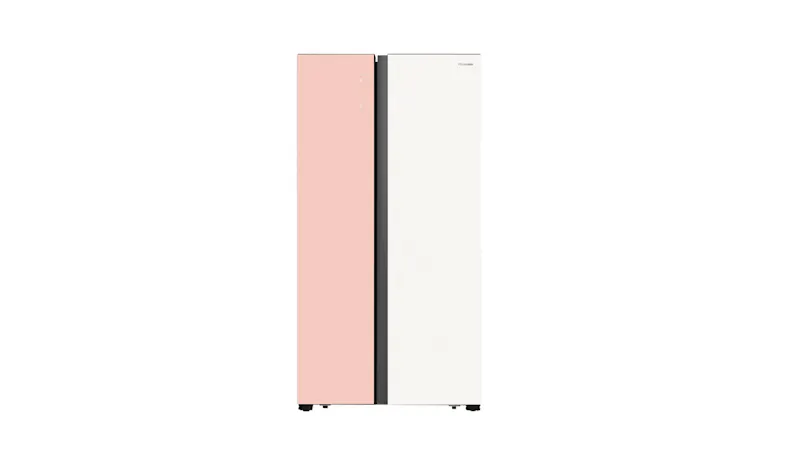 Hisense 660L Side by Side Inverter - White & Orange Glass (RS-728N4AW-PU)