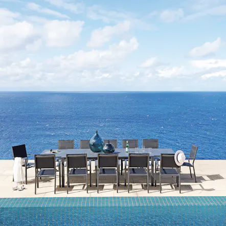 Bonnie Outdoor Extendable Dining Set (1+12) - Gunmetal