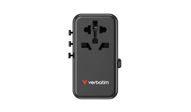 Verbatim Charge ‘n’ Travel Adapter 5 Port 85W Retractable Cable - Black (30176)