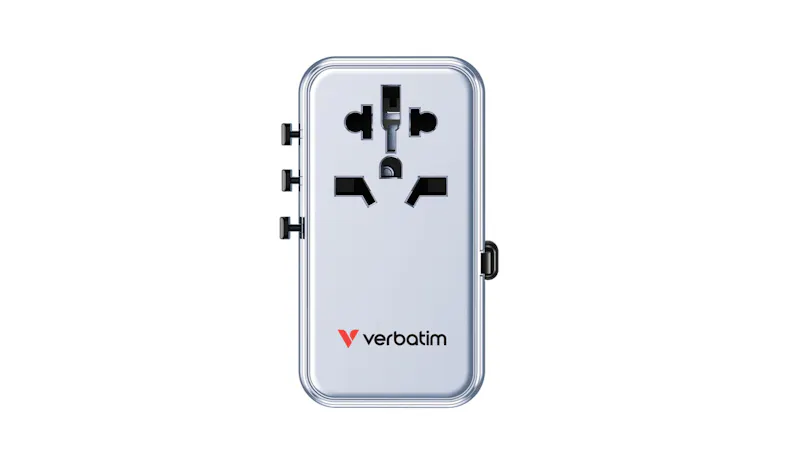Verbatim Charge ‘n’ Travel Adapter 5 Port 85W Retractable Cable - Blue (30178)