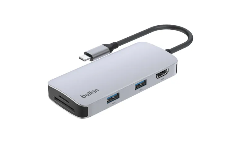 Belkin Connect USB-C 5-in-1 Multiport Hub - Gray (AVC007FQSGY-V2)