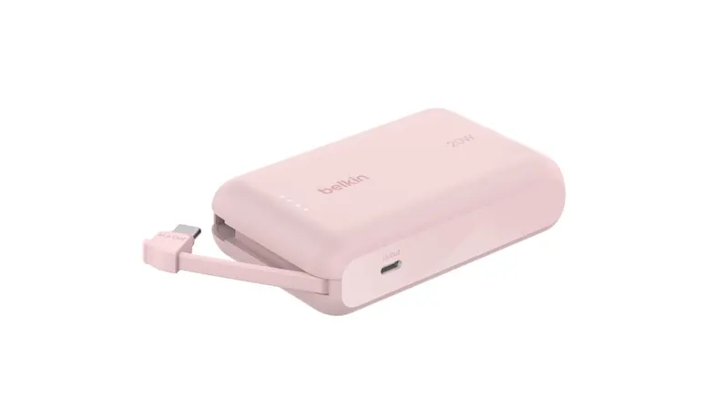 Belkin BoostCharge Integrated Cable with 10000mAh Power Bank - Pink (BPB021FQPK)