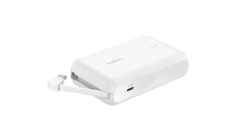 Belkin BoostCharge Integrated Cable with 10000mAh Power Bank - White (BPB021fqWH)